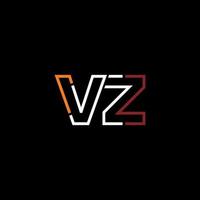 resumen letra vz logo diseño con línea conexión para tecnología y digital negocio compañía. vector
