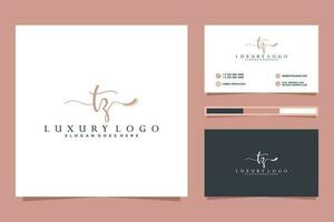 Initial TZ Feminine logo collections and business card template Premium Vector. vector