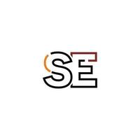 Abstract letter SE logo design with line connection for technology and digital business company. vector