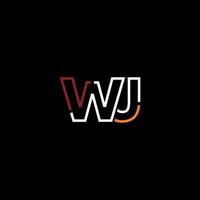 Abstract letter WJ logo design with line connection for technology and digital business company. vector