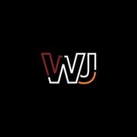 Abstract letter WJ logo design with line connection for technology and digital business company. vector