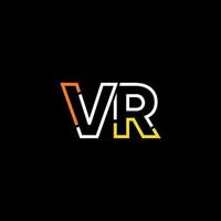 resumen letra vr logo diseño con línea conexión para tecnología y digital negocio compañía. vector