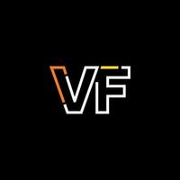 Abstract letter VF logo design with line connection for technology and digital business company. vector