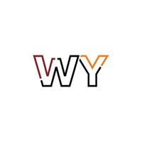 Abstract letter WY logo design with line connection for technology and digital business company. vector