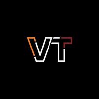 Abstract letter VT logo design with line connection for technology and digital business company. vector