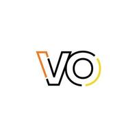 Abstract letter VO  logo design with line connection for technology and digital business company. vector
