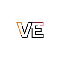 Abstract letter VE logo design with line connection for technology and digital business company. vector