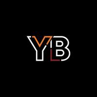 Abstract letter YB logo design with line connection for technology and digital business company. vector