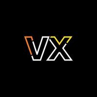 resumen letra vx logo diseño con línea conexión para tecnología y digital negocio compañía. vector