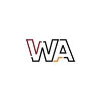 Abstract letter WA logo design with line connection for technology and digital business company. vector