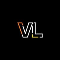 Abstract letter VL logo design with line connection for technology and digital business company. vector