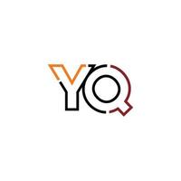 Abstract letter YQ logo design with line connection for technology and digital business company. vector