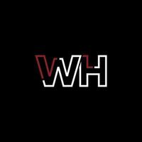 resumen letra wh logo diseño con línea conexión para tecnología y digital negocio compañía. vector