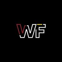 Abstract letter WF logo design with line connection for technology and digital business company. vector