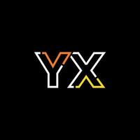 Abstract letter YX logo design with line connection for technology and digital business company. vector