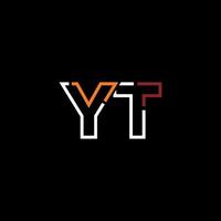 Abstract letter YT logo design with line connection for technology and digital business company. vector