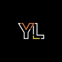 Abstract letter YL logo design with line connection for technology and digital business company. vector