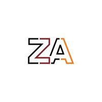 Abstract letter ZA logo design with line connection for technology and digital business company. vector