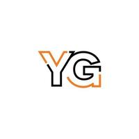 resumen letra yg logo diseño con línea conexión para tecnología y digital negocio compañía. vector