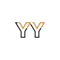 Abstract letter YY logo design with line connection for technology and digital business company. vector