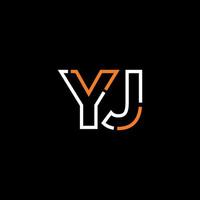Abstract letter YJ logo design with line connection for technology and digital business company. vector