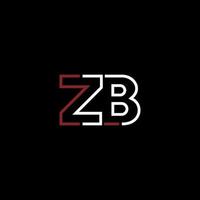 Abstract letter ZB logo design with line connection for technology and digital business company. vector