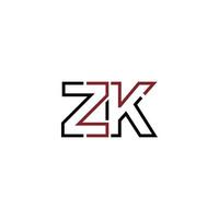 Abstract letter ZK logo design with line connection for technology and digital business company. vector