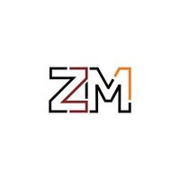 resumen letra zm logo diseño con línea conexión para tecnología y digital negocio compañía. vector