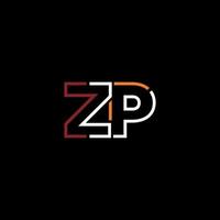 Abstract letter ZP logo design with line connection for technology and digital business company. vector