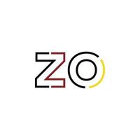 Abstract letter ZO logo design with line connection for technology and digital business company. vector