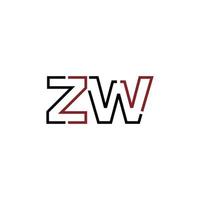 resumen letra zw logo diseño con línea conexión para tecnología y digital negocio compañía. vector