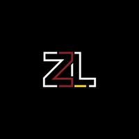 resumen letra zl logo diseño con línea conexión para tecnología y digital negocio compañía. vector