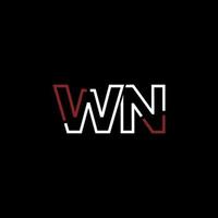 resumen letra wn logo diseño con línea conexión para tecnología y digital negocio compañía. vector