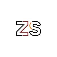 Abstract letter ZS  logo design with line connection for technology and digital business company. vector