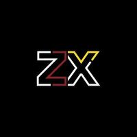 Abstract letter ZX logo design with line connection for technology and digital business company. vector