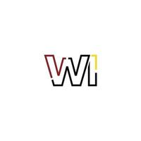 Abstract letter WI logo design with line connection for technology and digital business company. vector