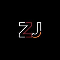 Abstract letter ZJ logo design with line connection for technology and digital business company. vector