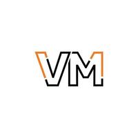 Abstract letter VM logo design with line connection for technology and digital business company. vector