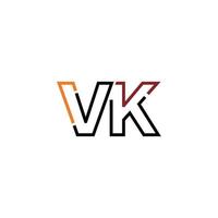 Abstract letter VK logo design with line connection for technology and digital business company. vector