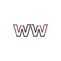 Abstract letter WW logo design with line connection for technology and digital business company. vector