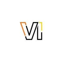 Abstract letter VI logo design with line connection for technology and digital business company. vector