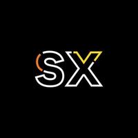 resumen letra sx logo diseño con línea conexión para tecnología y digital negocio compañía. vector