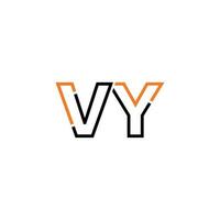 Abstract letter VY logo design with line connection for technology and digital business company. vector