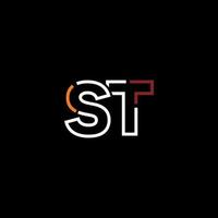 resumen letra S t logo diseño con línea conexión para tecnología y digital negocio compañía. vector