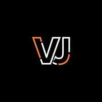 resumen letra vj logo diseño con línea conexión para tecnología y digital negocio compañía. vector