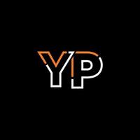 Abstract letter YP logo design with line connection for technology and digital business company. vector