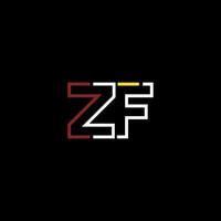 Abstract letter ZF logo design with line connection for technology and digital business company. vector