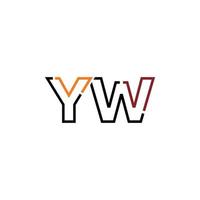 Abstract letter YW logo design with line connection for technology and digital business company. vector