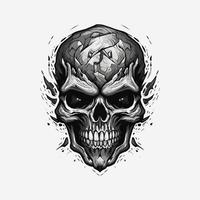 Logo of an angry skull designed in esports illustration style vector
