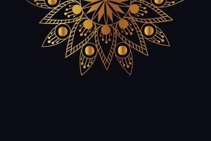 Golden mandala with black background. Seamless mandala pattern with black background. vector